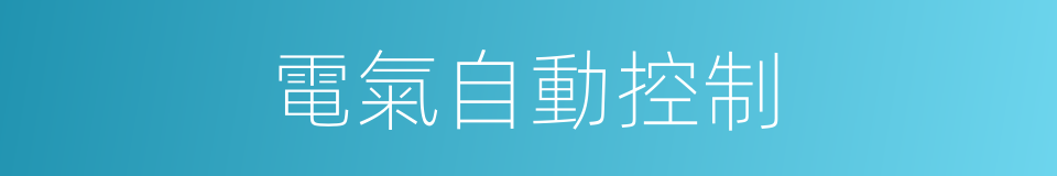 電氣自動控制的同義詞