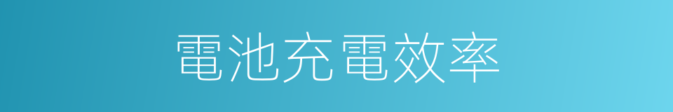 電池充電效率的同義詞