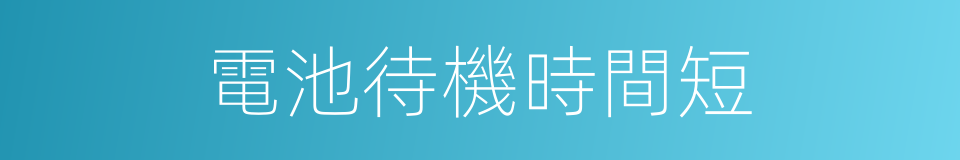 電池待機時間短的同義詞