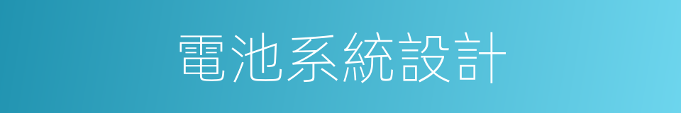 電池系統設計的同義詞