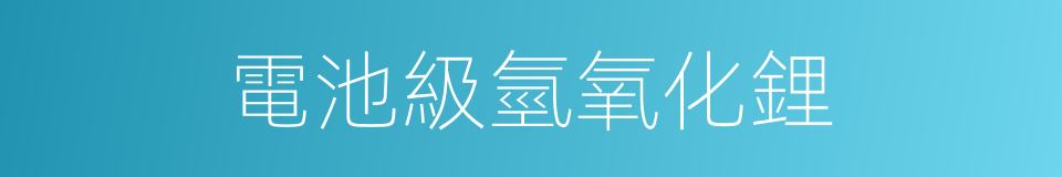 電池級氫氧化鋰的同義詞