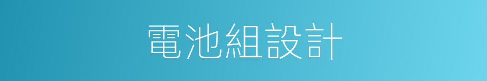 電池組設計的同義詞