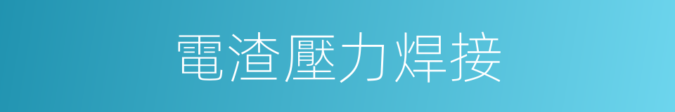 電渣壓力焊接的同義詞