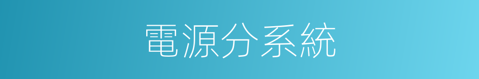 電源分系統的同義詞