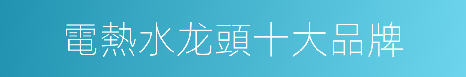 電熱水龙頭十大品牌的同義詞