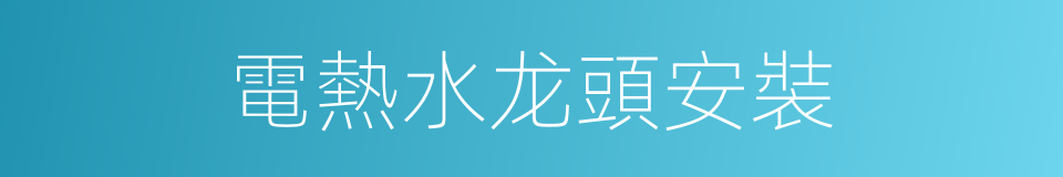 電熱水龙頭安裝的同義詞