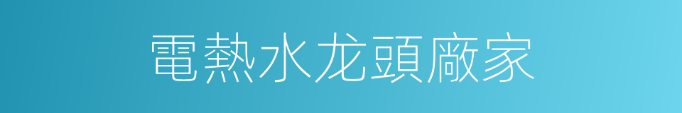 電熱水龙頭廠家的同義詞