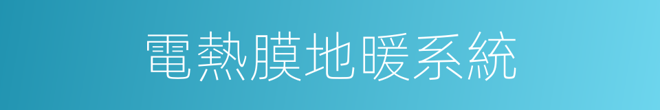 電熱膜地暖系統的同義詞