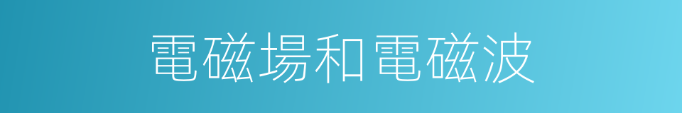 電磁場和電磁波的同義詞