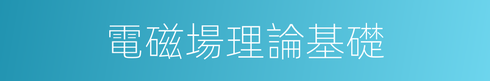 電磁場理論基礎的同義詞