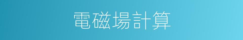電磁場計算的同義詞