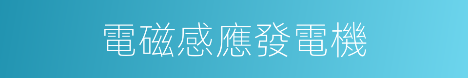 電磁感應發電機的同義詞