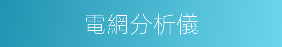 電網分析儀的同義詞