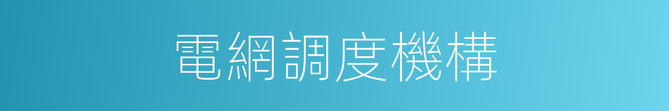 電網調度機構的同義詞