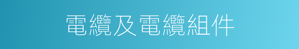 電纜及電纜組件的同義詞