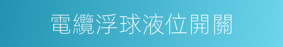 電纜浮球液位開關的同義詞