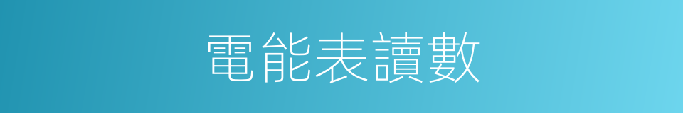 電能表讀數的同義詞