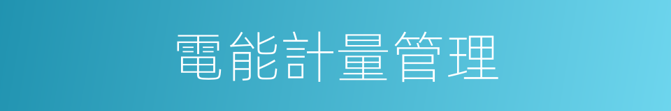 電能計量管理的同義詞