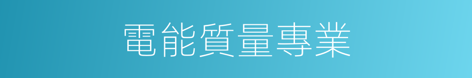 電能質量專業的同義詞