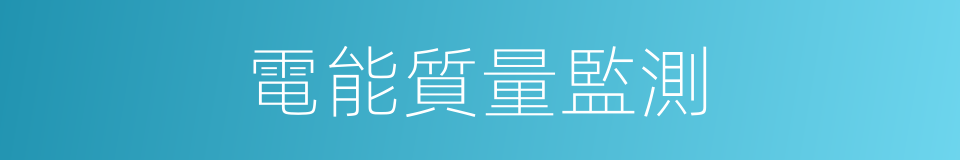 電能質量監測的同義詞