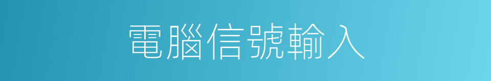 電腦信號輸入的同義詞