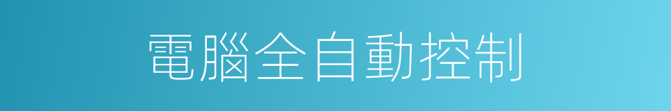 電腦全自動控制的同義詞