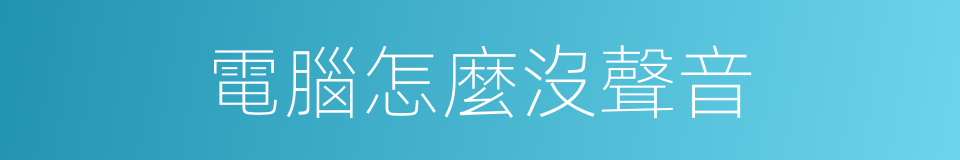 電腦怎麼沒聲音的同義詞