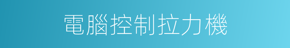 電腦控制拉力機的同義詞