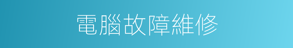 電腦故障維修的同義詞