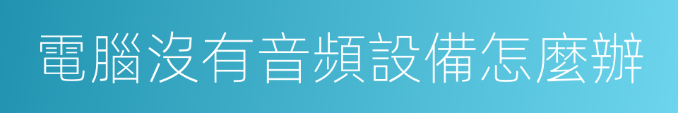 電腦沒有音頻設備怎麼辦的同義詞