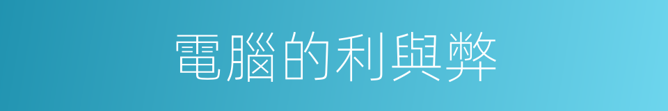 電腦的利與弊的同義詞