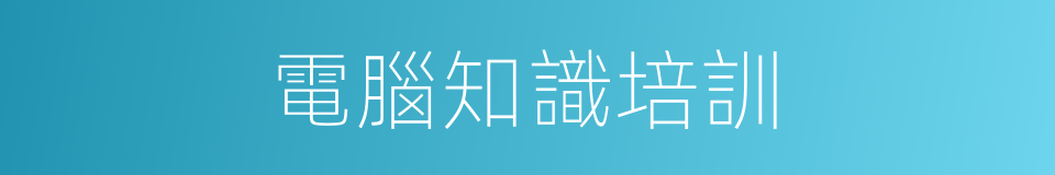 電腦知識培訓的同義詞