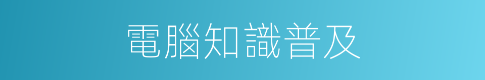 電腦知識普及的同義詞