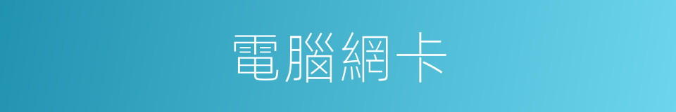 電腦網卡的同義詞