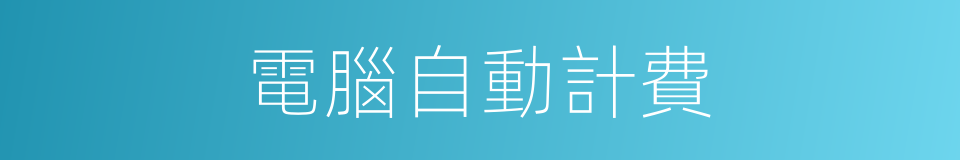 電腦自動計費的同義詞