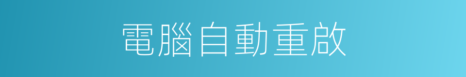 電腦自動重啟的同義詞