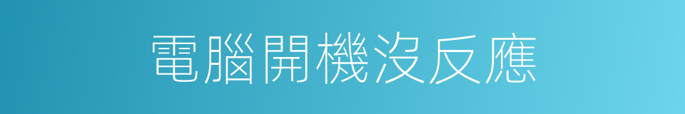 電腦開機沒反應的同義詞