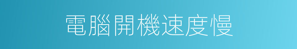 電腦開機速度慢的同義詞
