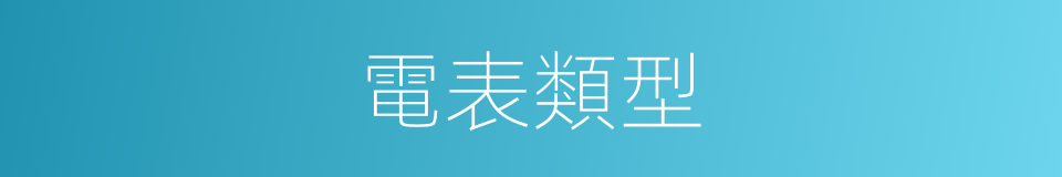 電表類型的同義詞