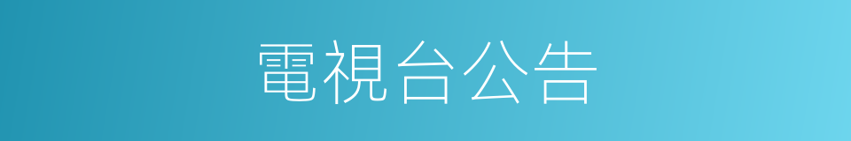 電視台公告的同義詞