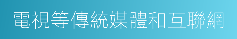 電視等傳統媒體和互聯網的同義詞