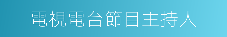 電視電台節目主持人的同義詞