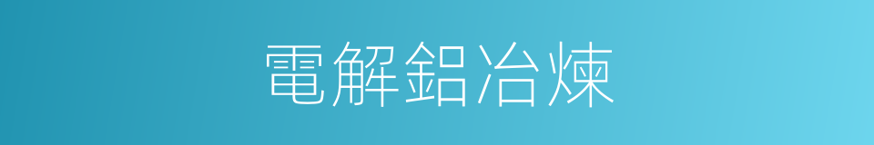 電解鋁冶煉的同義詞