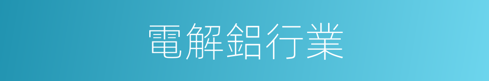 電解鋁行業的同義詞
