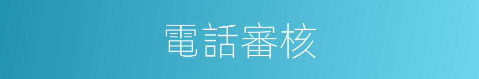 電話審核的同義詞