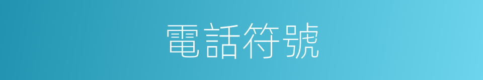 電話符號的同義詞