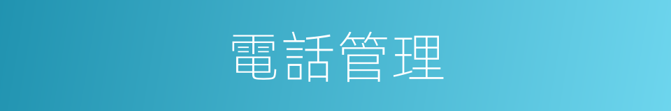 電話管理的同義詞