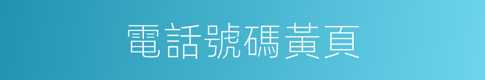 電話號碼黃頁的同義詞