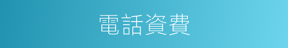 電話資費的同義詞