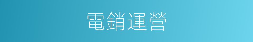 電銷運營的同義詞